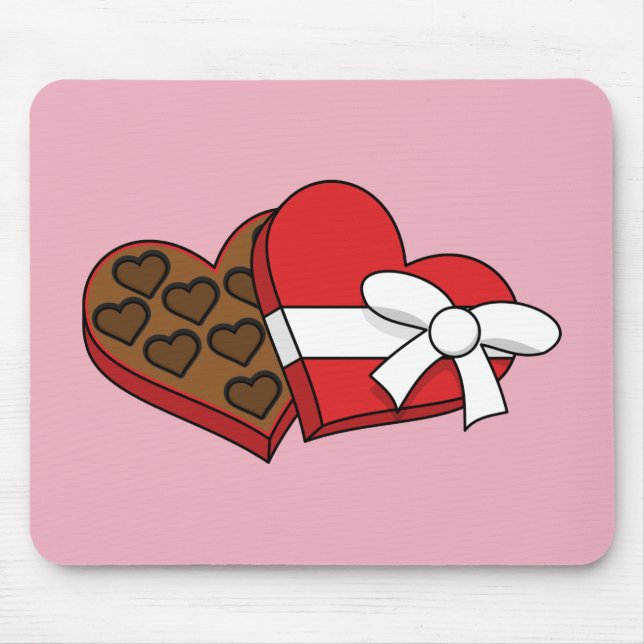 Valentine's Day Heart Chocolate Box Mouse Mat (Front)