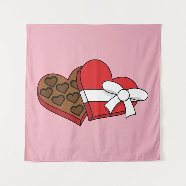 Valentine's Day Heart Chocolate Box Tapestry (Front)