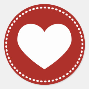 Valentine's Day Heart Classic Round Sticker