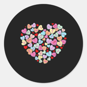 Valentines Day Heart Conversation Candy Sweetheart Classic Round Sticker