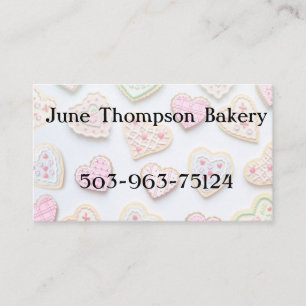 Valentine's day heart cookies business card