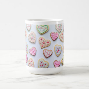 Valentine's day heart cookies coffee mug
