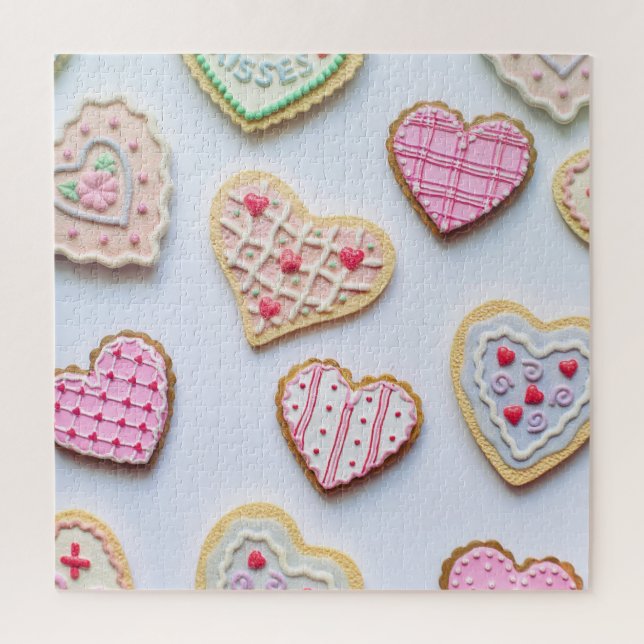 Valentine's day heart cookies   jigsaw puzzle (Vertical)