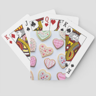 Valentine's day heart cookies playing cards
