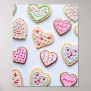 Valentine's day heart cookies poster