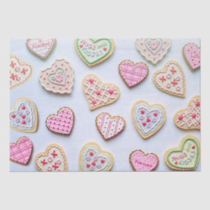 Valentine's day heart cookies      tissue paper