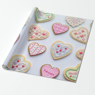 Valentine's day heart cookies       wrapping paper
