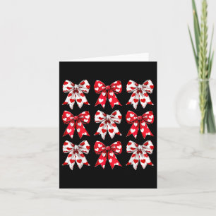Valentines Day Heart Coquette Bow Women Girls Kids Card