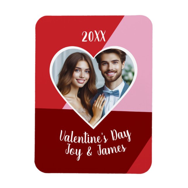 Valentine's Day Heart Custom Photo  Magnet (Vertical)