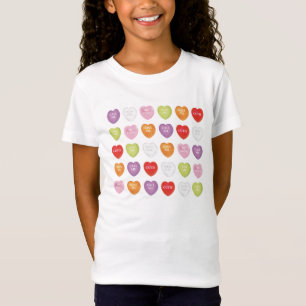 Valentine's Day Heart Cute Vintage Custom Girl T-Shirt