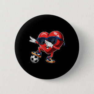 Valentine's Day Heart Dabbing Heart Player Soccer 6 Cm Round Badge