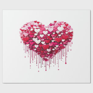 Valentine's Day Heart Designs Splatter Paint Art Wrapping Paper