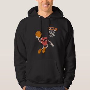 Valentine's Day Heart Dunking Cute Basketball Hoodie