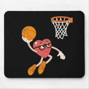 Valentine's Day Heart Dunking Cute Basketball Mouse Mat
