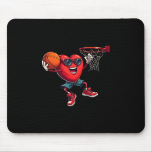 Valentines Day Heart Dunking Sketll For Boys Kids Mouse Mat
