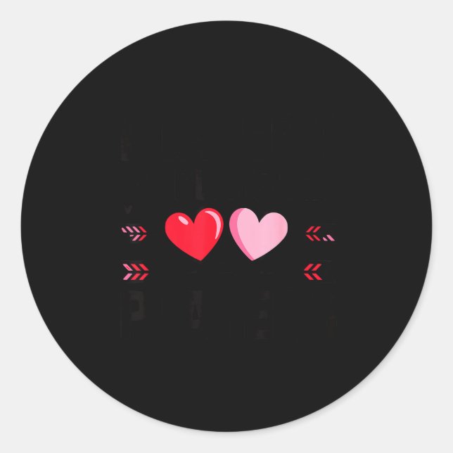 Valentines Day Heart Family Gamer Gaming New Paren Classic Round Sticker (Front)