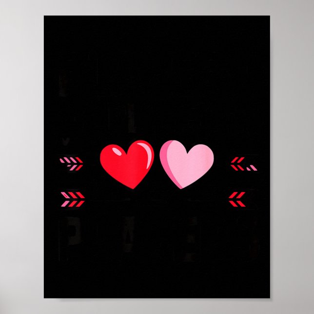 Valentines Day Heart Family Gamer Gaming New Paren Poster (Front)