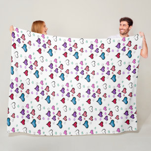 Valentine's Day heart Fleece Blanket