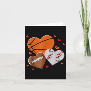 Valentines Day Heart Football Basketball Baseball Card