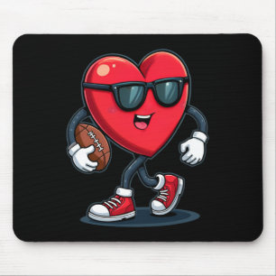 Valentine's Day Heart Football Boys Girls Kids Spo Mouse Mat