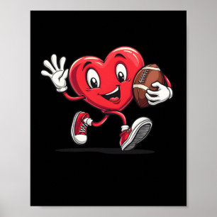 Valentines Day Heart Football For Boys Girls Kids Poster