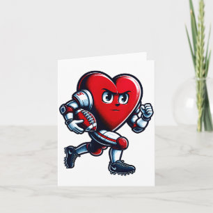 Valentines Day Heart Football Player Team Srts  Card