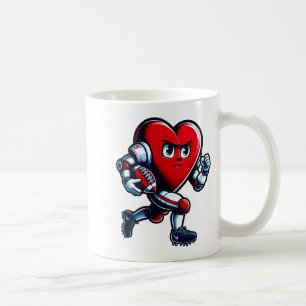 Valentines Day Heart Football Player Team Srts  Coffee Mug
