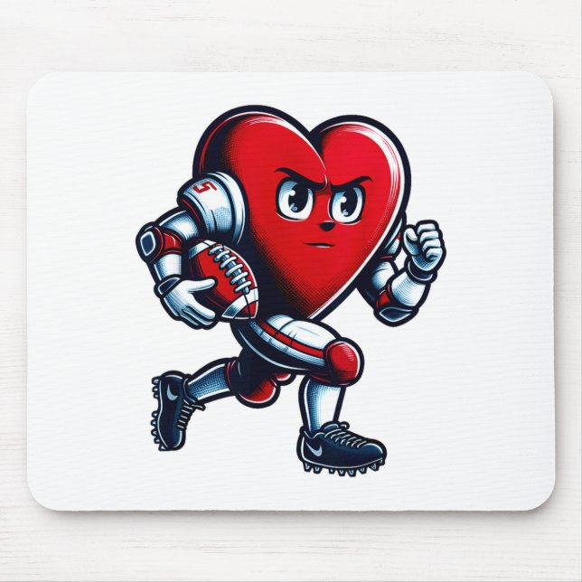 Valentines Day Heart Football Player Team Srts  Mouse Mat (Front)