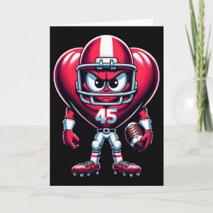 Valentine's Day Heart Football Team Player Sports Card