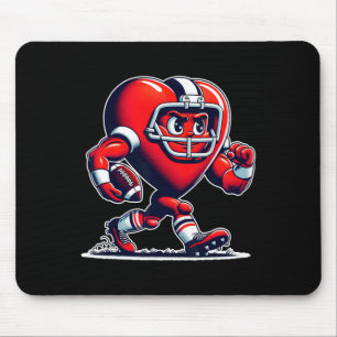 Valentine's Day Heart Footll Player Retro Style  Mouse Mat
