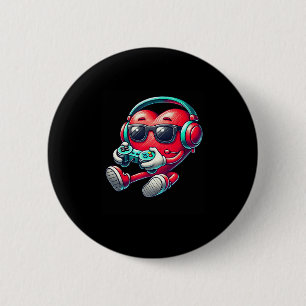 Valentines Day Heart Gamer Video Gaming Boys Men K 6 Cm Round Badge