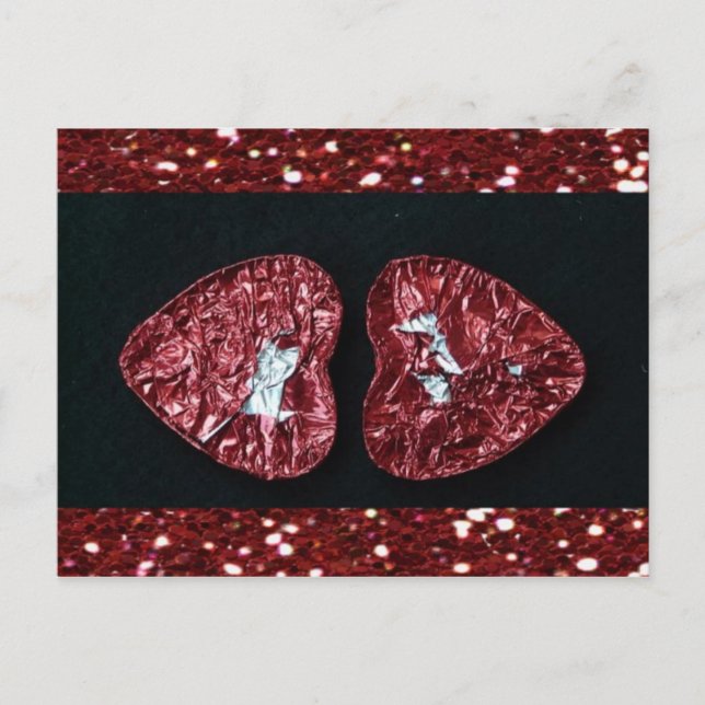 Valentine's Day Heart Glitters Postcard (Front)