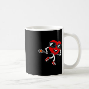 Valentines Day Heart Holding Lacrosse Stick Boys G Coffee Mug