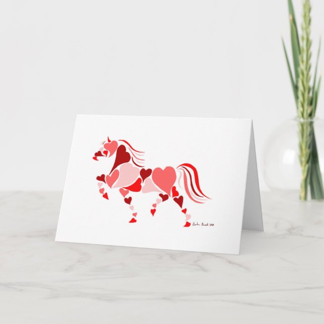 Valentines Day Heart Horse Holiday Card (Front)