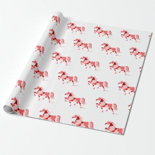 Valentines Day Heart Horse Wrapping Paper
