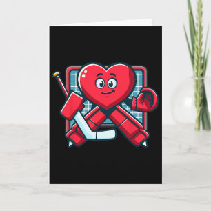 Valentine's Day Heart Ice Hockey Goalie Player Card