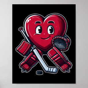 Valentine's Day Heart Ice Hockey Goalie  Poster