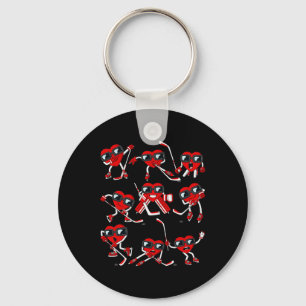 Valentines Day Heart Ice Hockey Player Funny Boys Key Ring