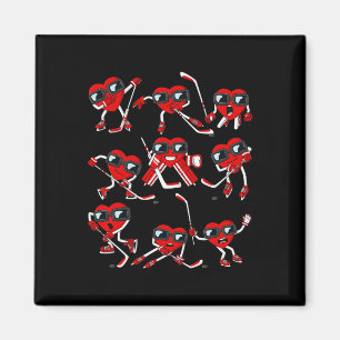Valentines Day Heart Ice Hockey Player Funny Boys Magnet