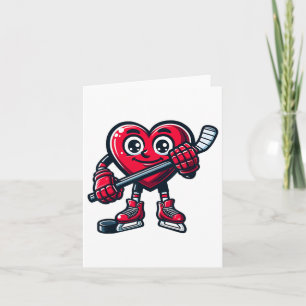 Valentine's Day Heart Ice Hockey Player Sports Card
