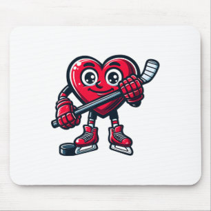 Valentine's Day Heart Ice Hockey Player Sports  Mouse Mat