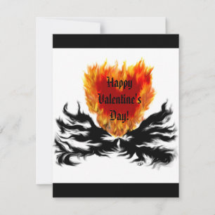 Valentine's Day - heart in flame Holiday Card