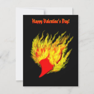 Valentine's Day -  heart in flame Holiday Card