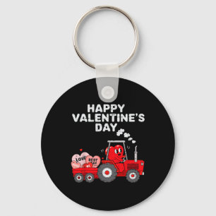 Valentines Day Heart In Tractor Funny Farm Toddler Key Ring