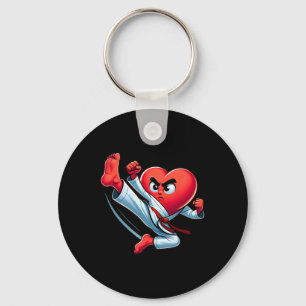 Valentine's Day Heart Karate Kick Mma Taekwondo Mu Key Ring