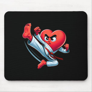 Valentine's Day Heart Karate Kick Mma Taekwondo Mu Mouse Mat