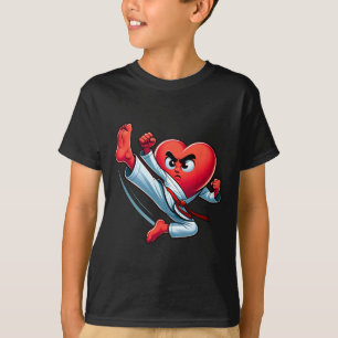 Valentine's Day Heart Karate Kick Mma Taekwondo Mu T-Shirt