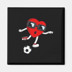 Valentines Day Heart Kicking A Soccer Ball Boys Gi Magnet