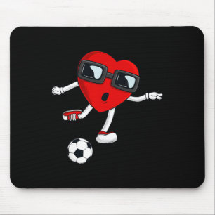 Valentines Day Heart Kicking A Soccer Ball Boys Gi Mouse Mat