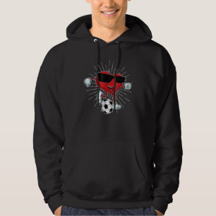 Valentine's Day Heart Kicking A Soccer Ball Cool Hoodie